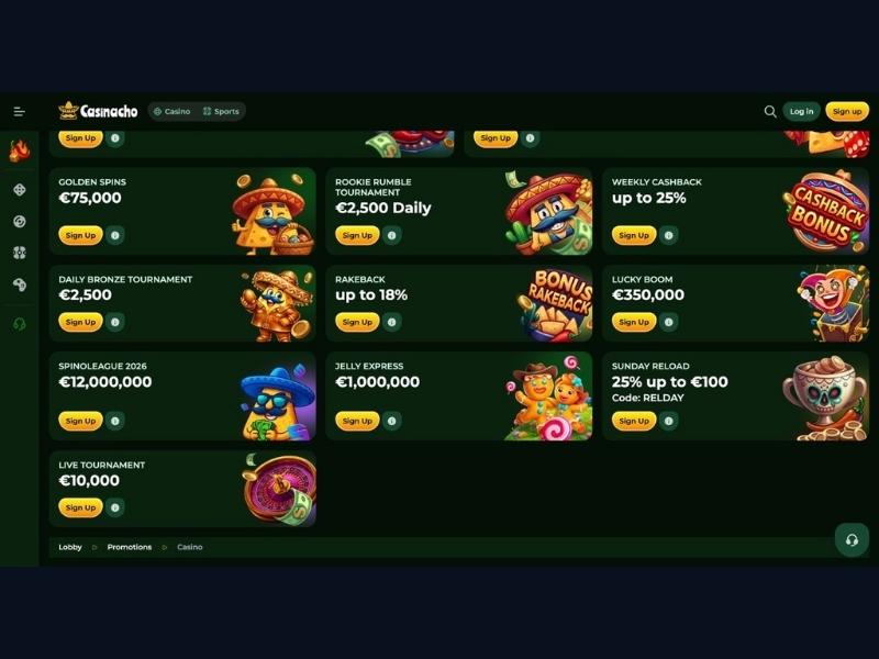 KYC and dashboard at Casinacho Casino Nacho Casino for Canadian players