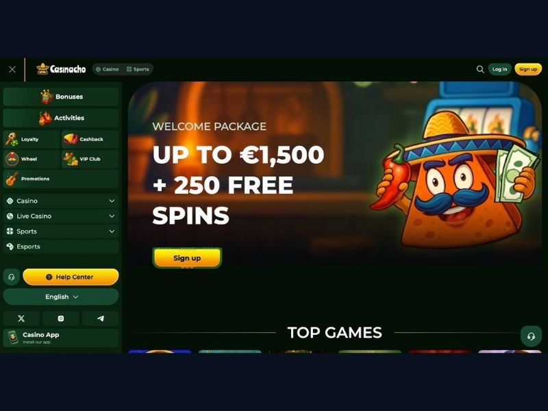 Full offer data at Casinacho Casino Nacho Casino for the Canadian market